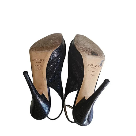 Jimmy Choo Nova Slingback sandal, black glitter, size 36.5, US = 5.5 - 6 - Picture 6 of 8